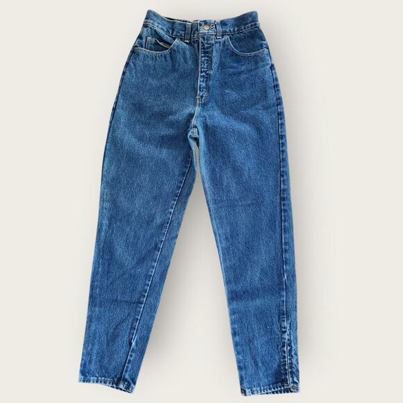 Pasta jeans Women's Sz 7 Blue Tapered Mom Ankle Zip VTG USA Made 100% Cotton - Picture 1 of 10
